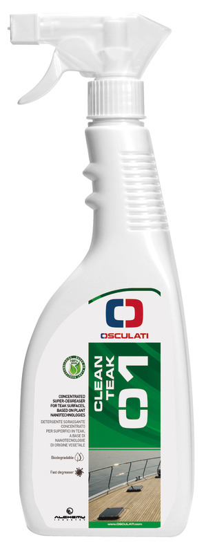 Detergente sgrassante a base di nanotecnologie di origine vegetale ideale per la pulizia delle superfici in teak interne ed esterne.Privo di agenti aggressivi per l'utilizzatore e non nocivo per l'ambiente risulta il prodotto indicato per la pulizia quotidiana dei particolari in teak.
