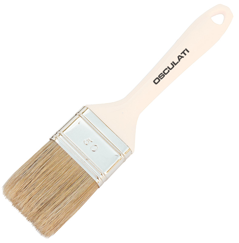 Pennello setola bionda con manico in plastica. Ghiera metallica. Non teme solventi. Prodotto indicato per lavori con la vetroresina. 100% made in Italy.