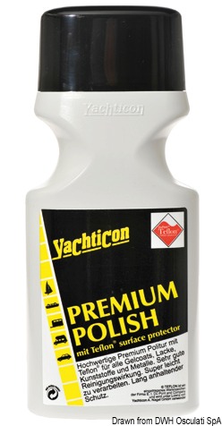Si tratta di un polish a base di teflon che garantisce una lunga protezione nel tempo, ed una superficie brillantissima e idrorepellente. Se usato sulla carena, la rende particolarmente scorrevole ed é pertanto consigliato su scafi da regata.Confezione da 500 ml.