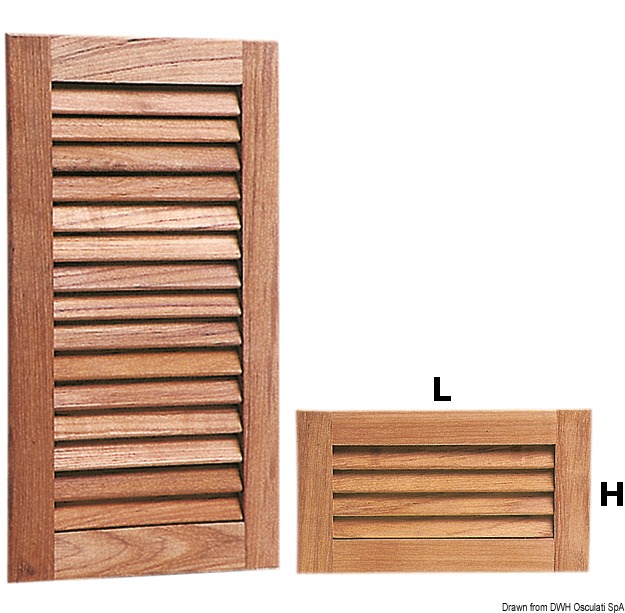 Teak ventilation grid 235x408 mm