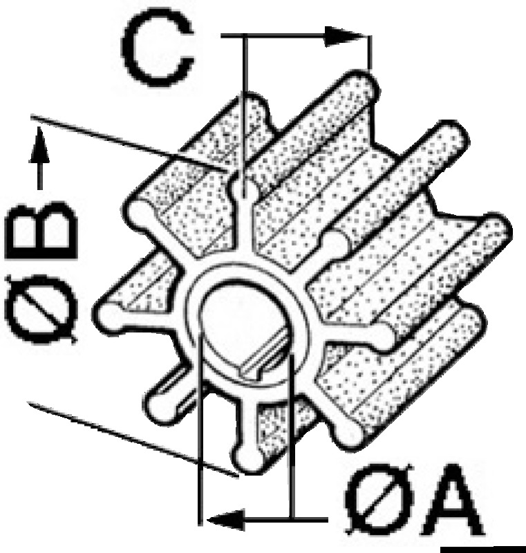 Impeller HONDA 75/100 HP