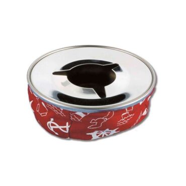 posacenere inox con fondo rosso