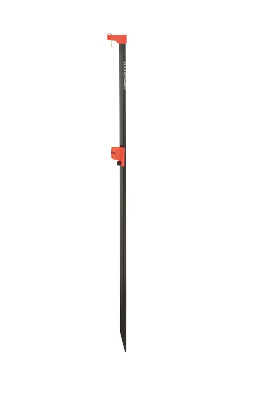 Puntale reggicanna in lega di carbonio intrecciato con poggiacanna bicchierini di sosteno in plastica. Un picchetto da surfcasting, firmato Akami, pratico e leggero munito di sacca per il trasporto.