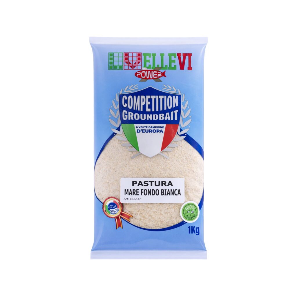 La pastura che non teme le condizioni più impegnative. La Pastura ELLEVI Mare Fondo Bianca è una miscela chiara, con granulometria media, pensata per attirare i pesci di taglia che si muovono sul fondale. L'aroma d'aglio e gli amminoacidi la rendono irresistibile per cefali, occhiate e saraghi, dimostrandosi l'esca perfetta per Pesca al colpo, Bolognese, Gallegiante, al colpo,passata,agonismo, feeder, fondo, ledgering.
