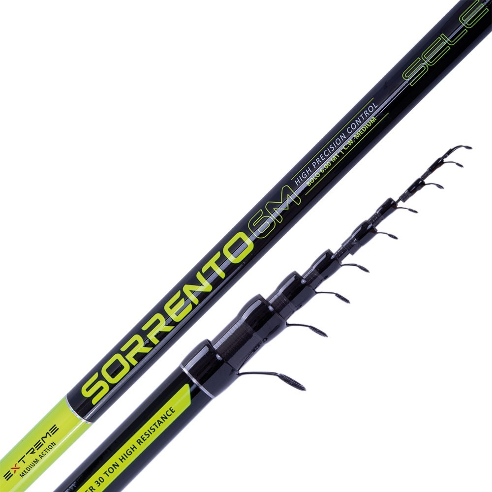 La SELE SORRENTO è una canna bolognese indicata per essere usata in tutte le situazioni di pesca in mare sia dalle scogliere con il mare in scaduta che all'interno dei porti. La sua azione medium ne favorisce l'utilizzo di esche leggere come fiocco del pane o bigattino e l'uso di terminali sottili compresi tra lo 0008 e lo 0.12. Realizzata con fusto in carbonio 30T che consente maggiore resistenza, bilanciatura ed azione.