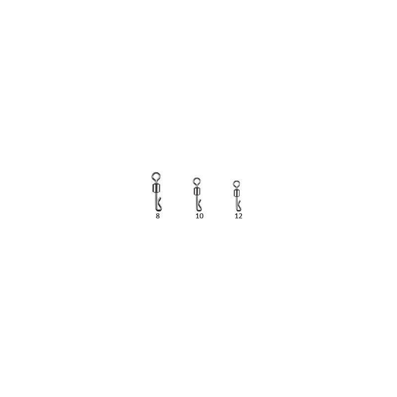 Connettore a scatto con Girelle rolling, colore black nichel.