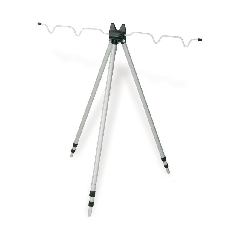 Tripode telescopico in alluminio indicato per la pesca a surfcasting.