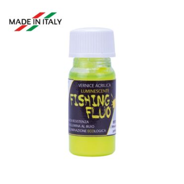 Vernice luminescente fosforescente che si illumina al buio, adatta per rendere visibili tutti i piccoli dettagli di qualsiasi prodotto da pesca. Munita di pratico pennello.