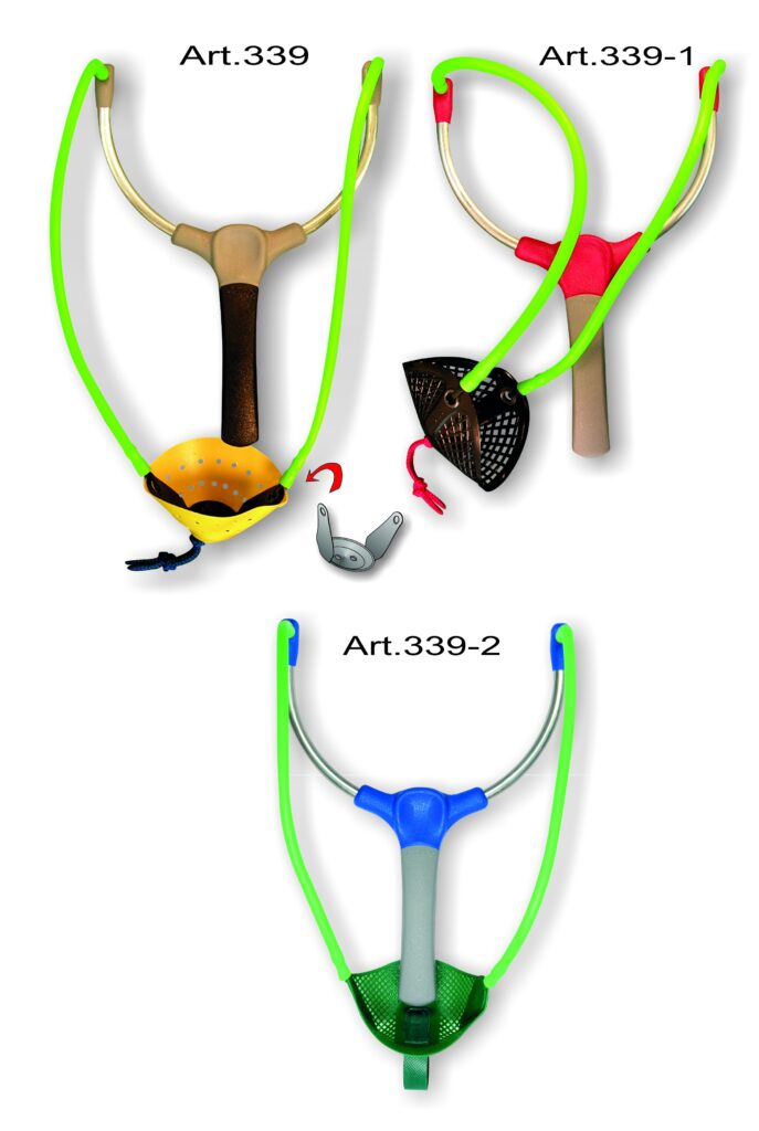 Forcelle in alluminio con impugnatura in plastica anatomica infrangibile. Munite di elastici di grande potenza sono ottime per il lancio di pastura a grandissima distanza.

Busta da 1 pezzo, confezione da buste.