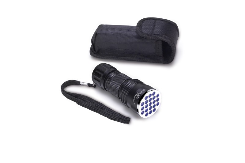 Torce a mano professionali, luce a led UV, alimentazione con pile stilo.