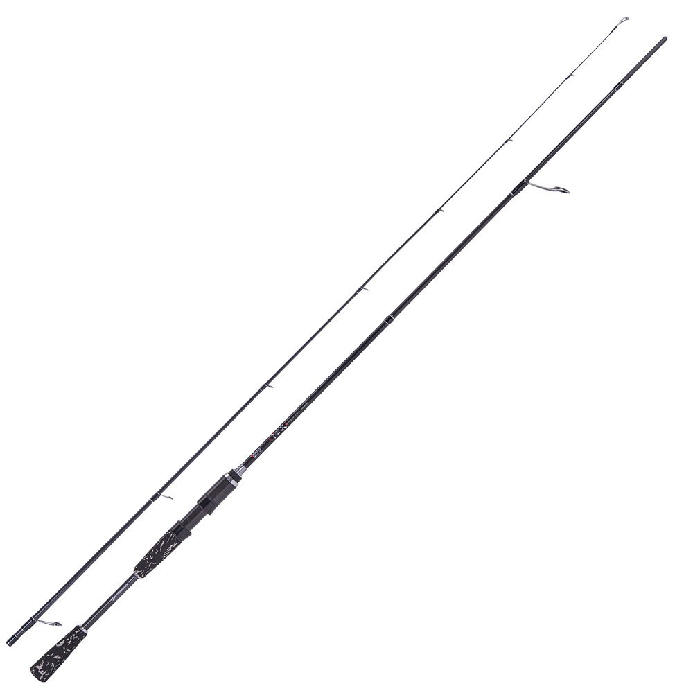STR MNX canna da pesca dedicata allo spinning, realizzata con fusto in carbonio di elevate prestazioni. Assemblata con manico Camouflage, guide serire “K” e placca porta mulinello a vite. Grazie alla sua azione fast presenta un elevato controllo durante le jerkate. Leggera e sensibile, capace di trasmettere anche il minimo tocco o vibrazione.Fusto High Modulus Carbon Guide serie KLAG e KTAGImpugnatura in Eva CamouflageCustodia in dotazione