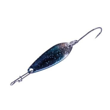 Cucchiaino ondulante particolarmente indicato per la pesca da Trout Area Game. La forma concova lo rende idoneo sia con recupero lento che con recupero veloce, la sua ampia azione di oscillazione durante il recupero aumenta le turbolenze rendendolo estremamente attrativo e reattivo. Questo cucchiaino rotrante garantisce ottimi successi di catture anche con le prede più ostili. Metal Trout è montato con ardiglione VCM.