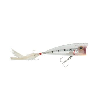 Esca artificiale di superficie, Popper VR, è ottimo sia in mare che in acque interne, eccellente per la cattura di predatori pelagici come, lecce amia e ricciole, pesci serra, barracuda e pesci black bass o spigole. Forma classica, monta 2 ancorette in acciaio ed una piumetta bianca. Disponibile in diverse colorazioni e misure.