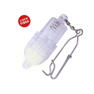 Sugoi Deep Led Light, lampada da pesca a led ad alta visibilità, munita di moschettone in acciiaio inox. Led di segnalazione completamente sommergibile fino ad una profondità di 700 mt per una durata di 300 ore. Lampada elettrica estremamente resistente, ideale per tutte le tecniche di pesca. Funziona con due batterie stilo AA non incluse.