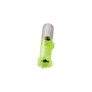Indicatore luminoso ad attivazione automatica a contatto con l’acqua. Durata max 800 ore e resistenza fino a 1000 mt e visibile in acqua fino a 20 mt. Ideale bolentino di profondità o per la pesca di totani e calamari.
