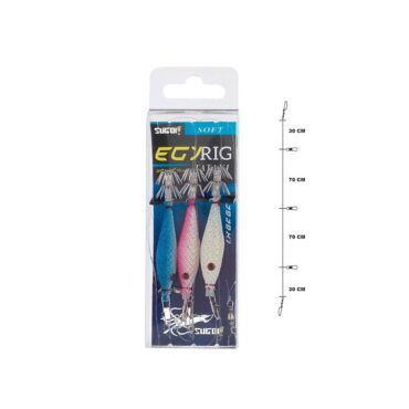La montatura Tataki con tre Squid UTSU è ideale per la pesca dei cefalopodi. Le esche realistiche attirano calamari e polpi con il loro movimento e colori vivaci. La disposizione strategica delle esche aumenta l'efficacia e la visibilità. La montatura è versatile e può essere adattata alle diverse condizioni di pesca. La corretta tecnica di recupero con movimenti rapidi e pulsanti migliora l'attrattiva. La montatura Tataki offre una maggiore possibilità di successo nella pesca dei cefalopodi.