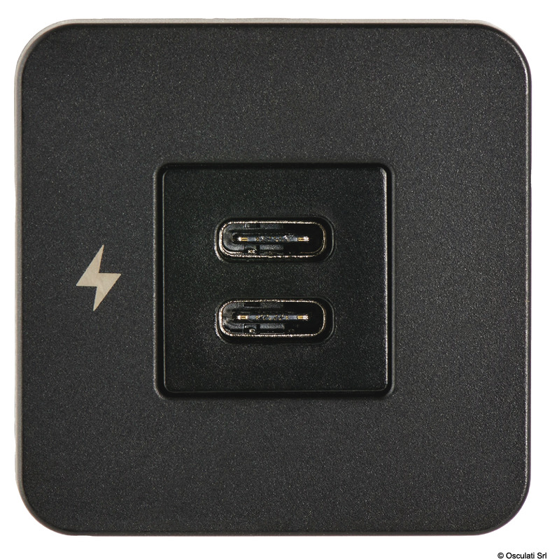 Presa USB doppia C+C SCANSTRUT TILE nera