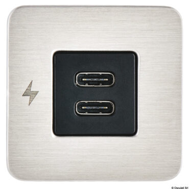 Presa USB doppia C+C SCANSTRUT TILE inox